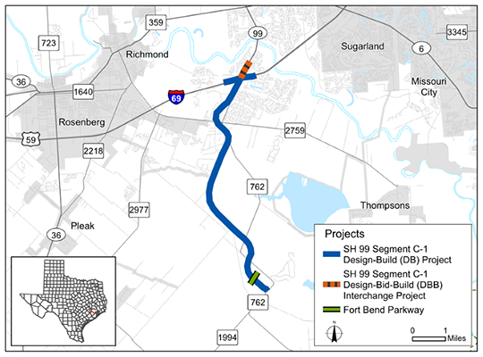 Area Map of SH 99 Grand Parkway Segment C-1 Project
