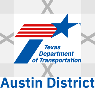 TxDOT logo above Austin District, with appropriate clear space between the items. 