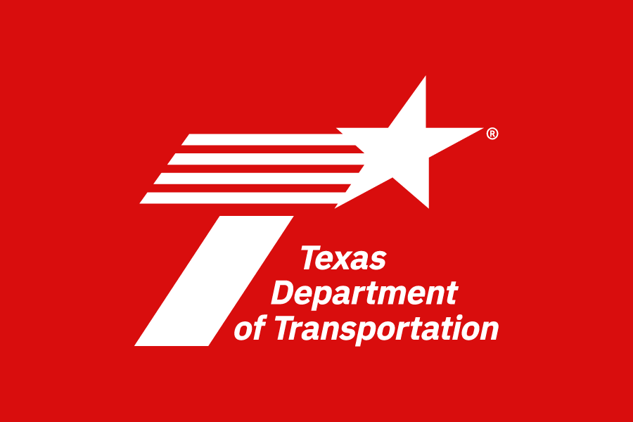 TxDOT white logo on red