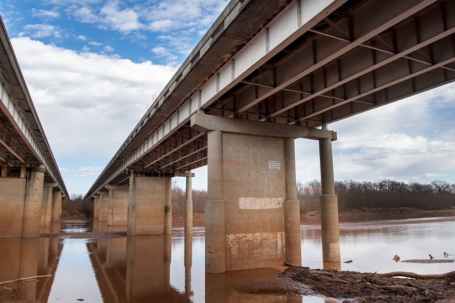 highway bridge across Red River