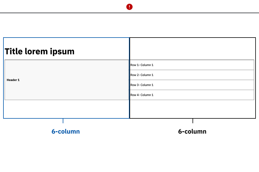 Table is used to replicate a column layout and present list-style content, instead of using appropriate layout or list components.
