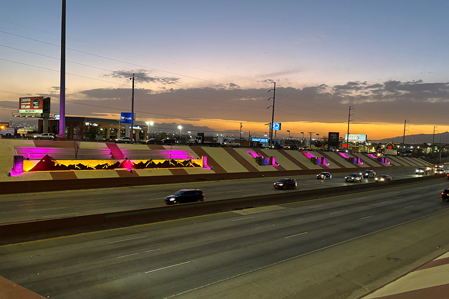 Lights along I-10 in El Paso.