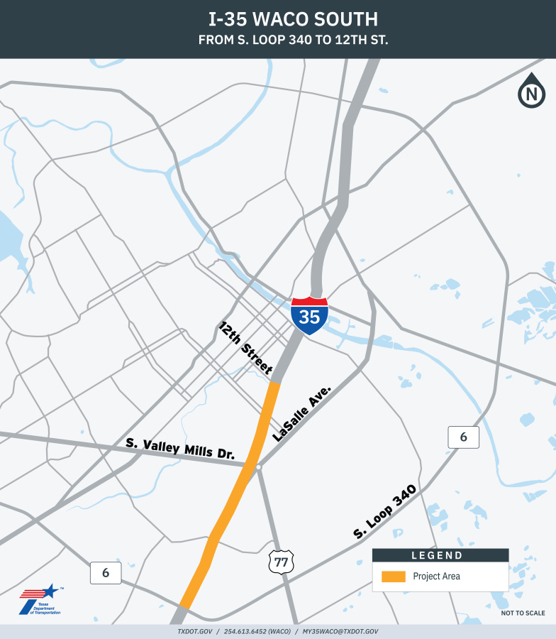 I-35 Waco South I-35 Waco South from Sl Loop 340 to 12th St.