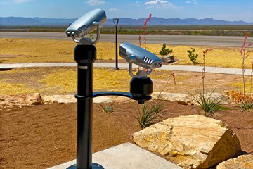 Outdoor amenities include viewing scopes