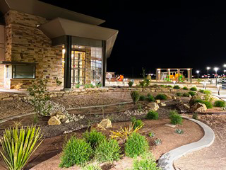 View toward the building entrance