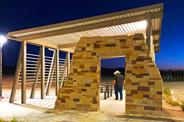 View of a picnic arbor