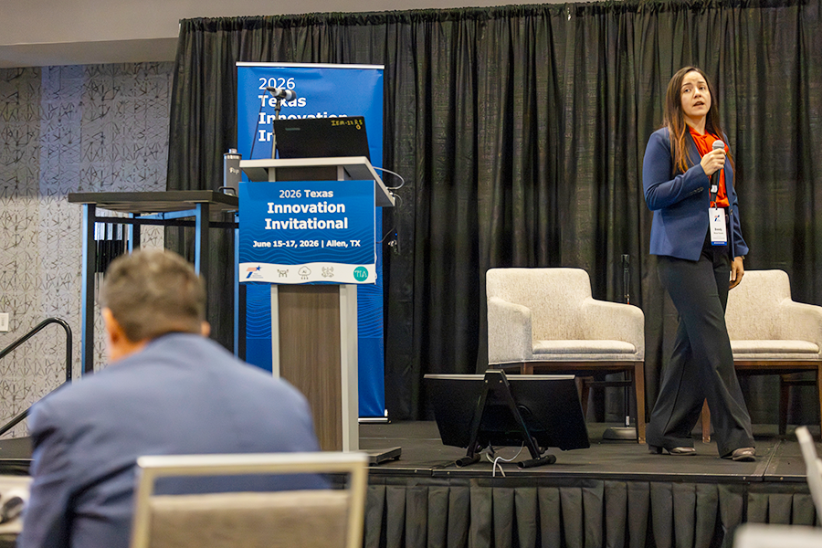 Brendy Rincon Troconis, Associate Professor at the University of Texas at San Antonio presenting for Team San Antonio in the Team Showcase during the 2026 Texas Innovation Invitational in Allen, Texas June 15-17, 2026.