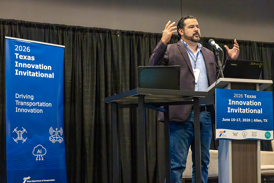 Lucio Gutierrez, Traffic Manager for the City of Brownsville presenting for Team Brownsville in the Team Showcase during the 2026 Texas Innovation Invitational in Allen, Texas June 15-17, 2026.
