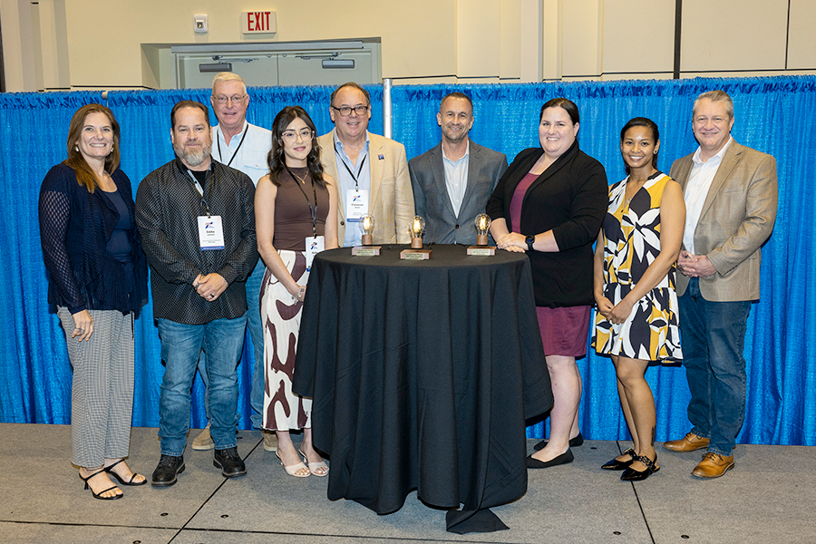 Team Permian Basin, winners of the 2025 S.T.A.R. Award at the 2025 Texas Innovation Invitational in Fort Worth, Texas, on June 16-18, 2025. L-right: Erika Kemp, TxDOT; Eddie Landrum, Ector County; John Henderson, Ector County; Ruby Anaya, City of Midland; Cameron Walker, Permian Basin MPO; Gabe McClelland, City of Midland; Lindsey Adams, City of Midland; Michele Hagemann, City of Midland; Darran Anderson, TxDOT.
