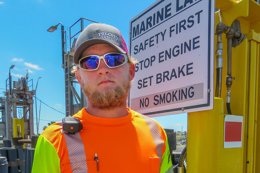 Port Aransas ferry marine law sign