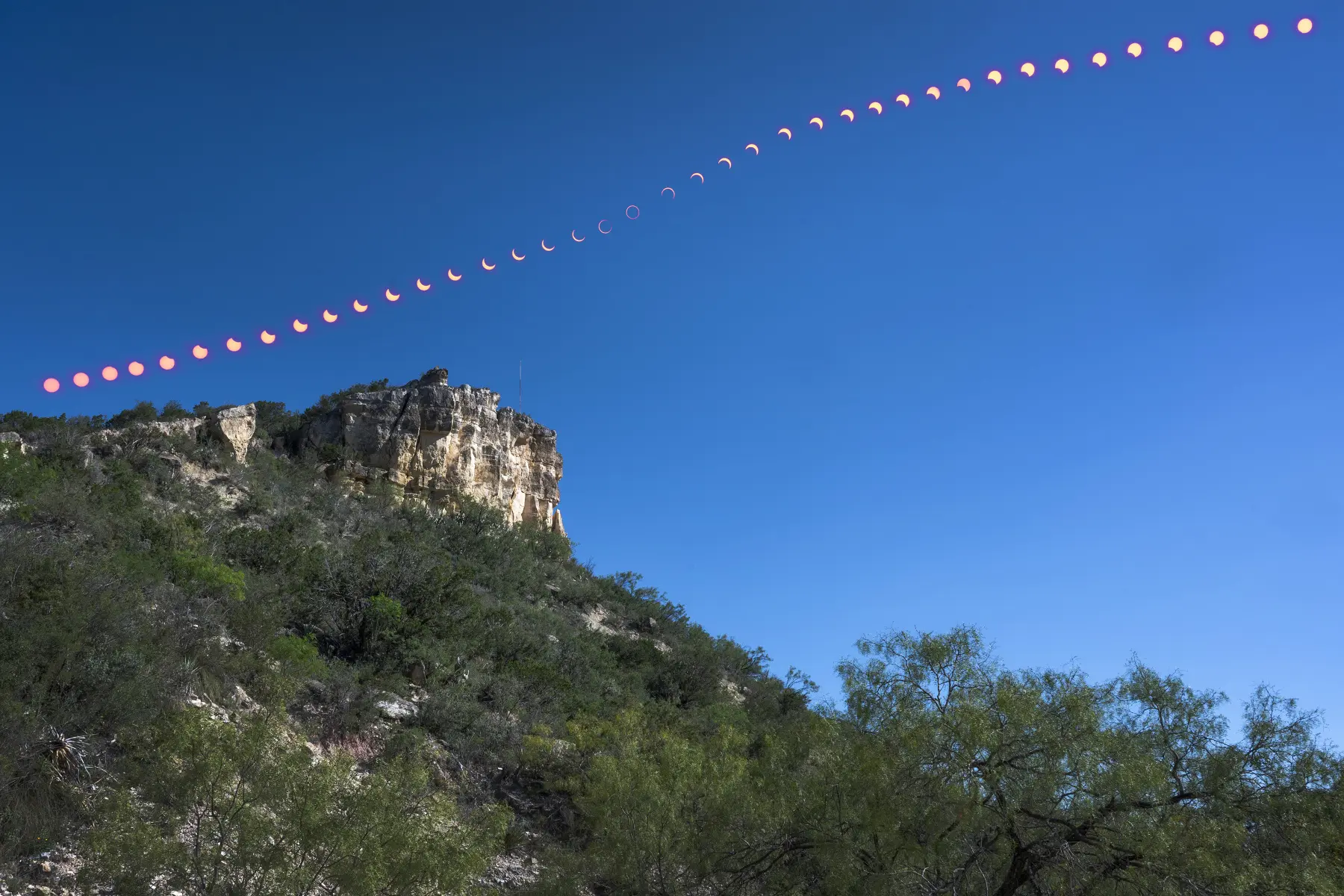 Image to eclipse moving across sky