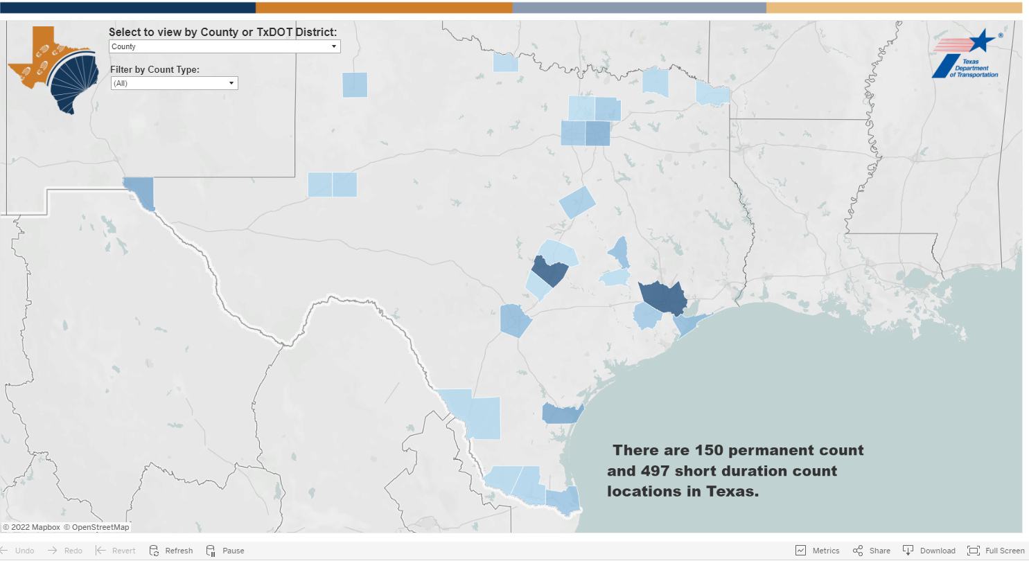 Bicycle map of Texas