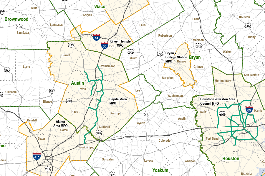 Metropolitan Planning Organizations map