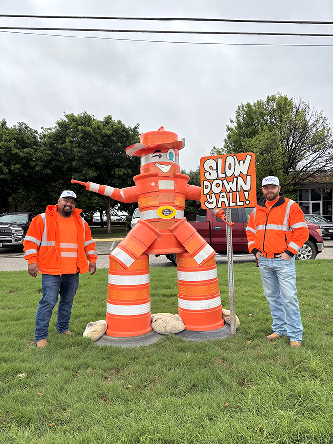 The cone cowboy of the TxDOT San Angelo District.