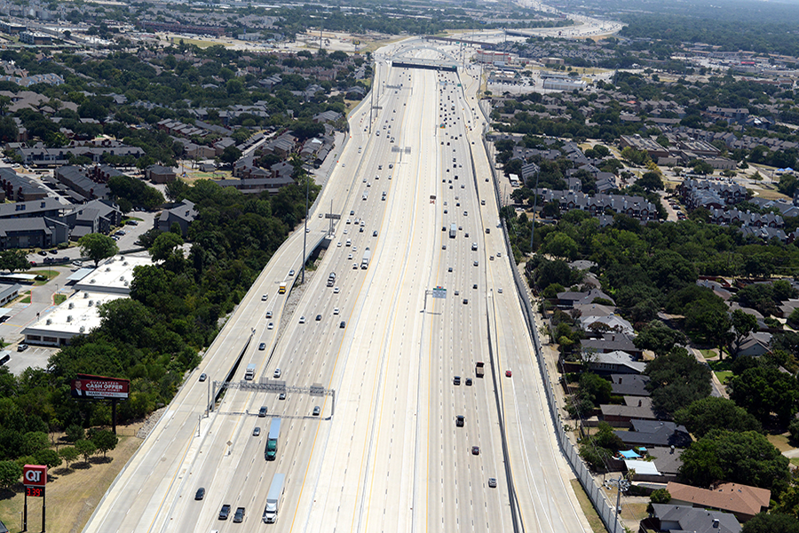2026 construction update looking east toward Skillman on TxDOT's I-635 LBJ East project.