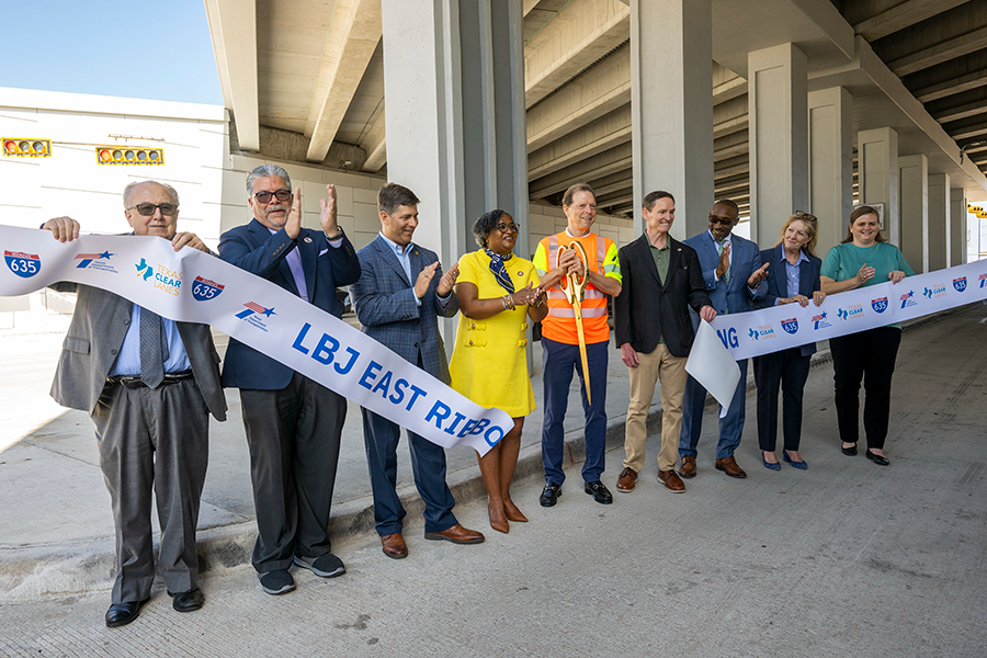 TxDOT officials celebrate the opening on the LBJ East project in Dallas. 