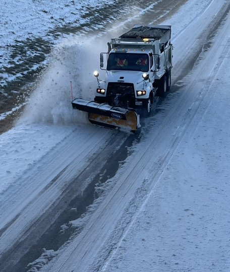 TxDOT clearing roads in West Texas in January 2026. 