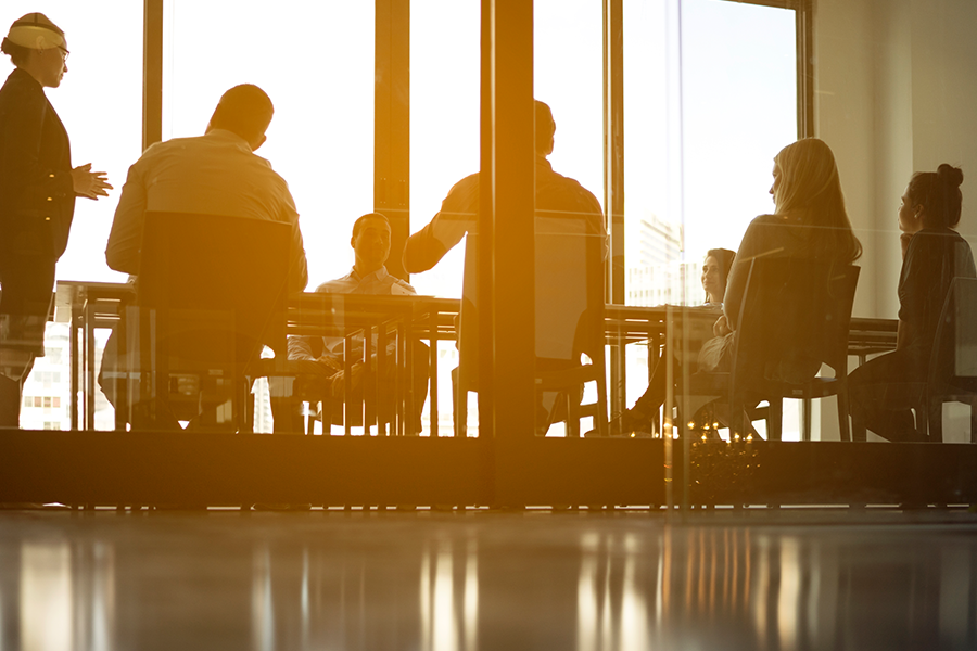 Meeting in conference room