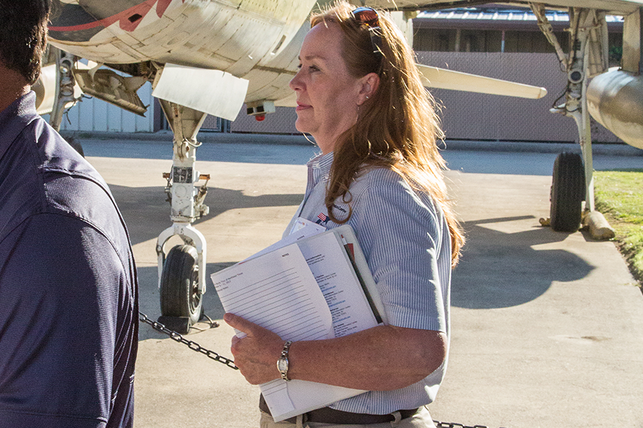 TxDOT airport employee with documents