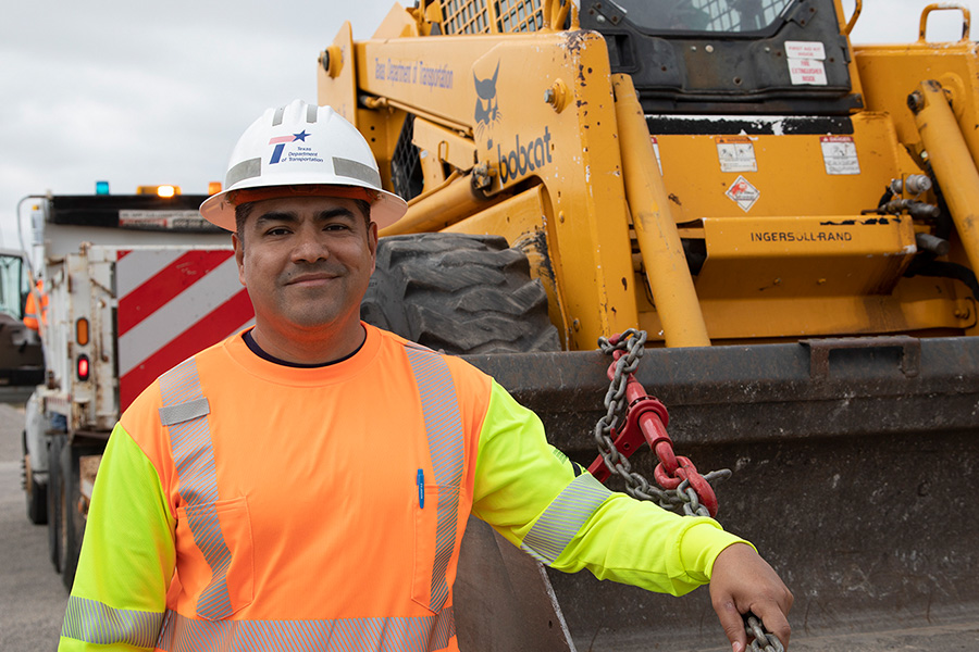 TxDOT personnel with equipment