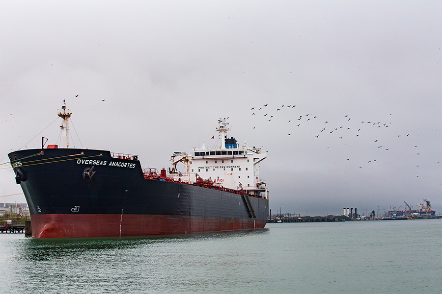 Ship in port of Corpus Christi