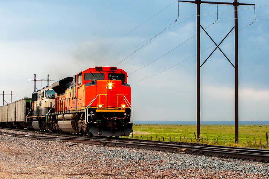 Red locomotive train