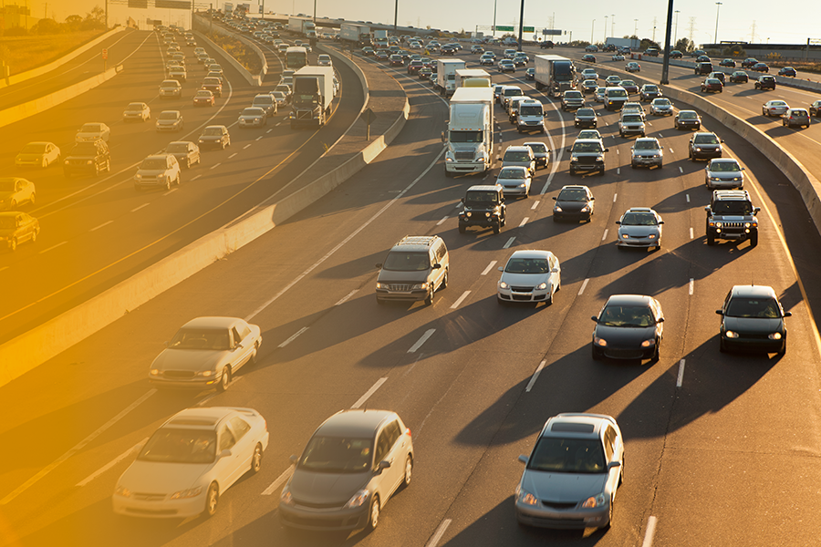 cars on a highway