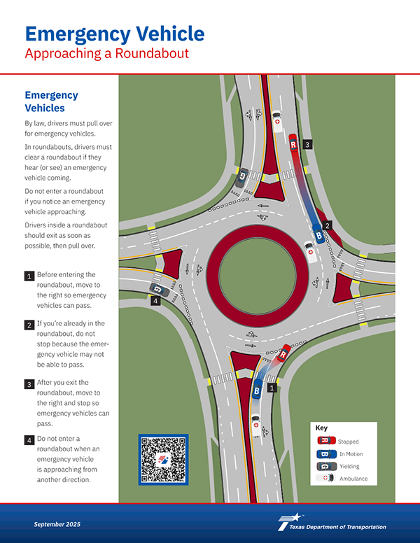Emergency Vehicle Approaching a Roundabout