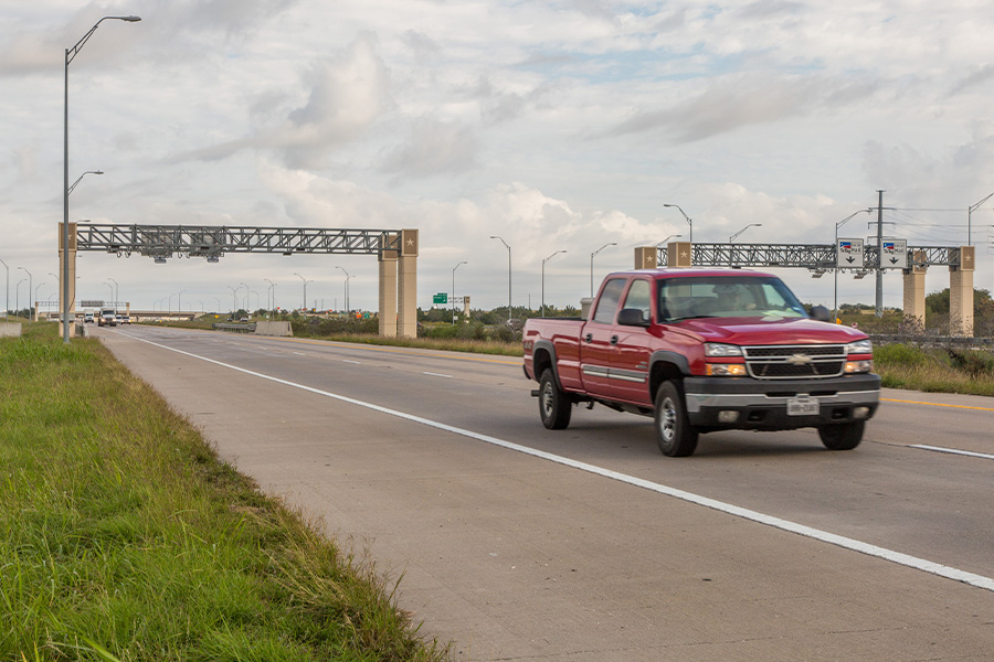 Pickup truck on SH130