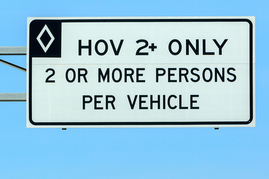 HOV lane sign