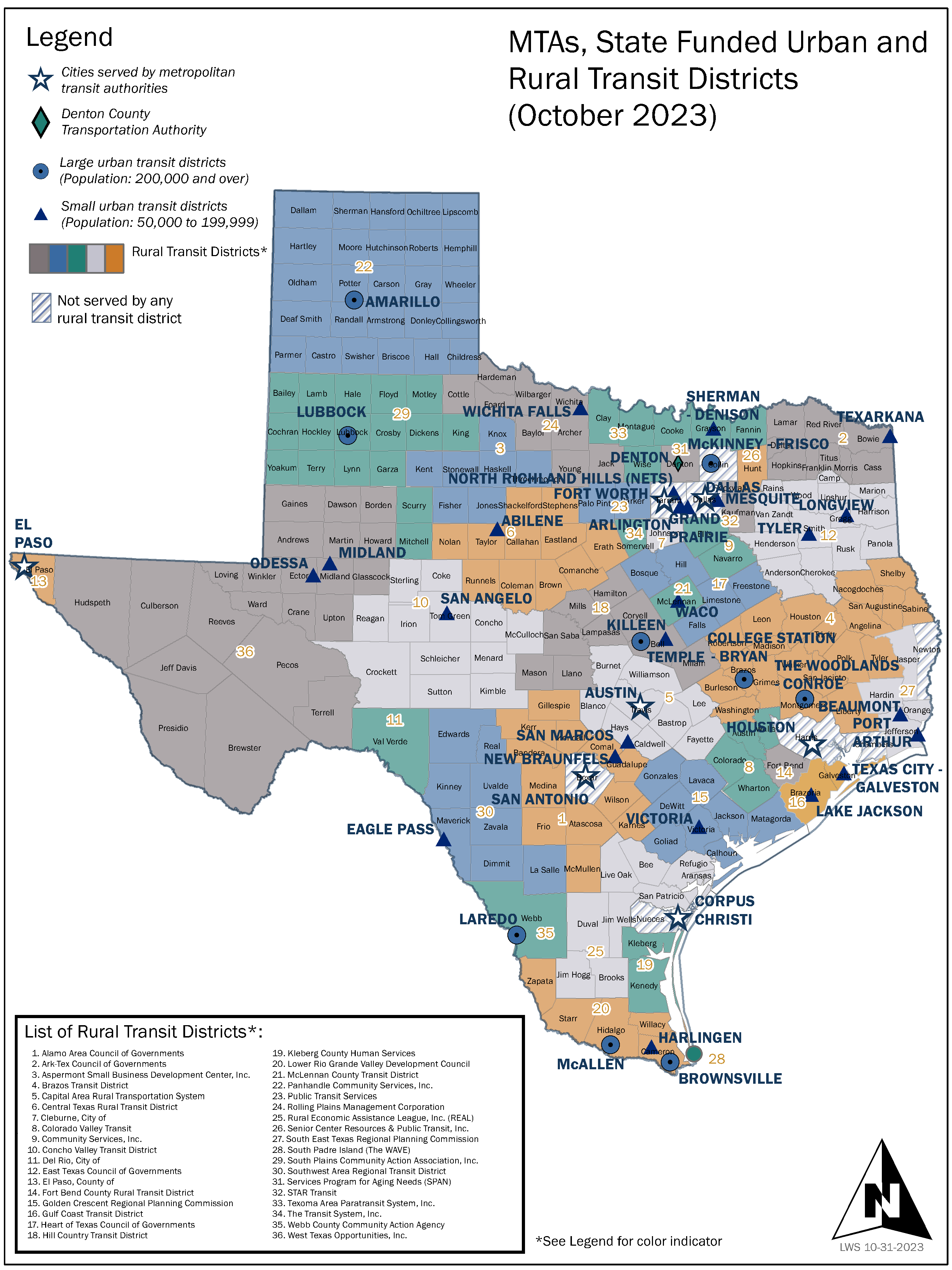 Thumbnail of Urban and Rural Transit Systems Map