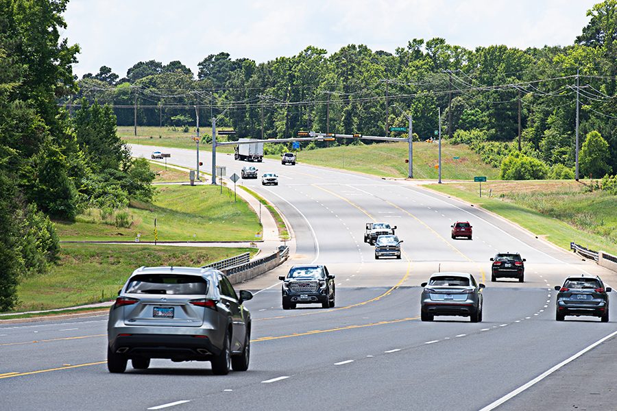 Vehicles driving on highway in Longview