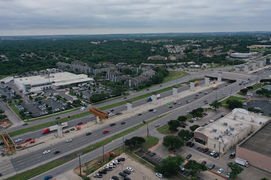 Column construction at Stassney Lane, May 2024