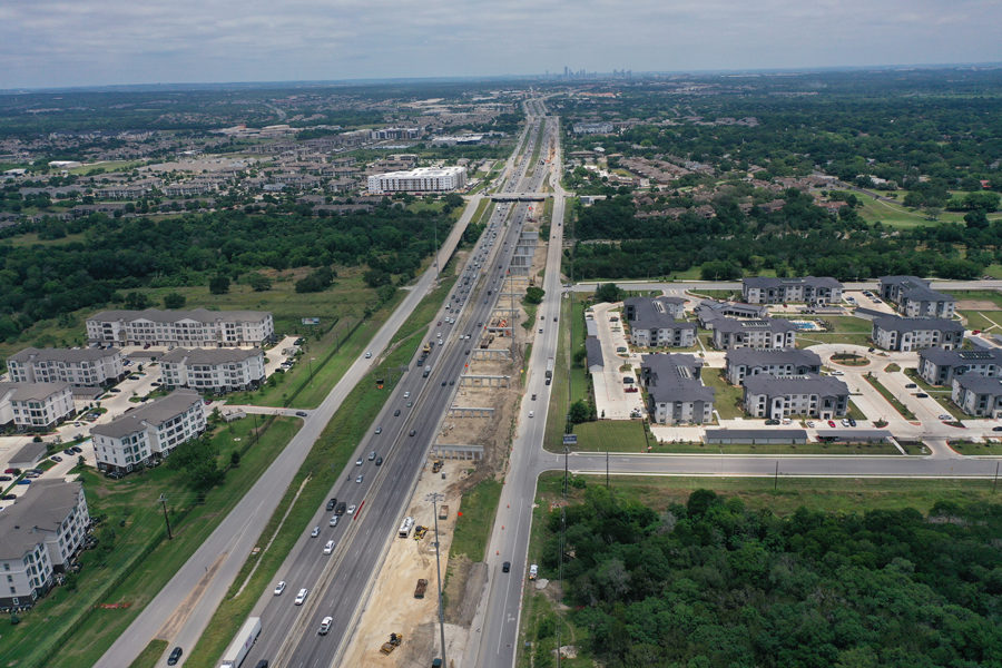 I-35 at Onion Creek bridge, May 2024