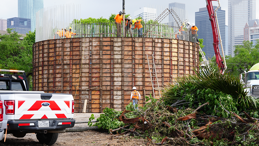 Wide Shot Pump Station Concrete Pour