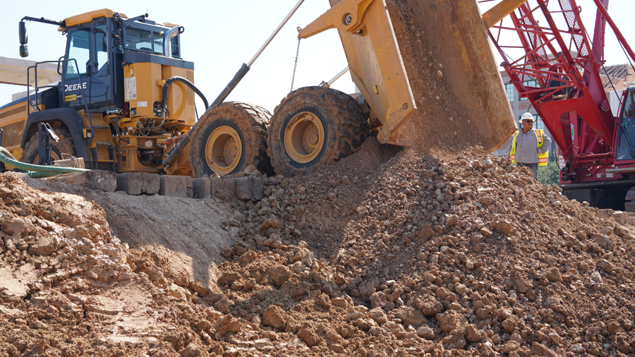 Soil from some areas is used to stabilize other areas