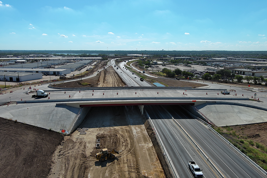 Newly constructed Village Creek Rd. Bridge on US 287.