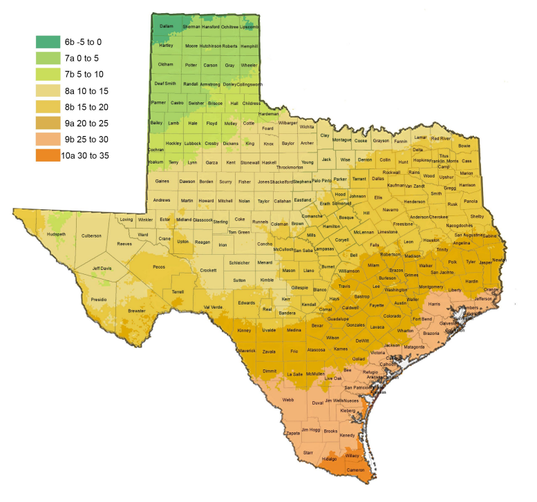 USDA Plant Hardiness Zone Map