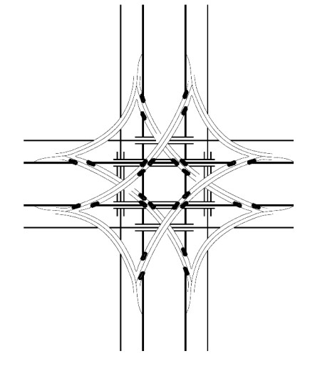 Five Level Fully Directional Interchange with Frontage Roads ( click in image to see full-size image)